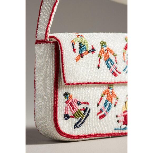 Anthropologie Fiona Beaded Bag Skiers Edition - Picture 2 of 12